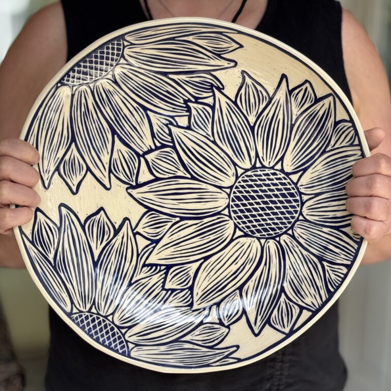Sunflower Platter. Jen Carroll