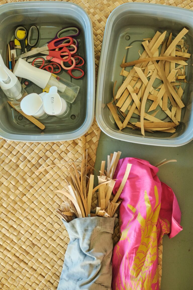 A Moena (Mat) in progress with weaving tools A Moena (Mat) in progress with weaving tools. Blake Abes Medina