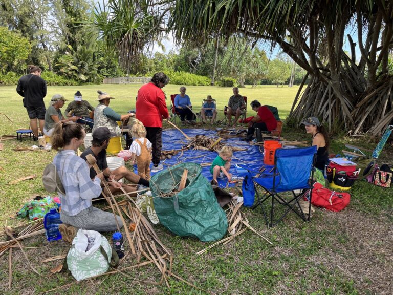 weavers prepping lauhala weavers prepping lauhala. Puʻuhonua Society