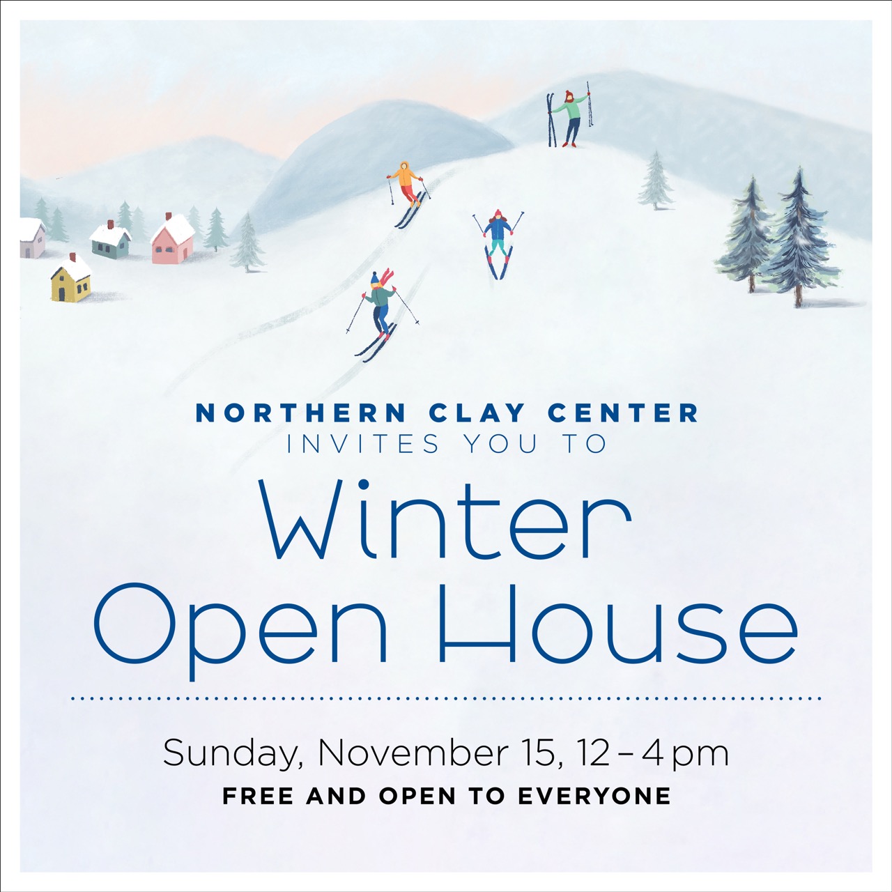 Winter Open House tile. Northern Clay Center